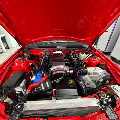 Engine bay prepared for preventative maintenance
