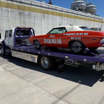 J&J Express Services transporting an Indianapolis 500 pace car